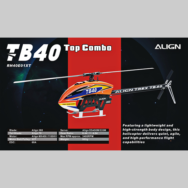 Align Trex TB40 Top Combo Helicopter Kit RH40E01X