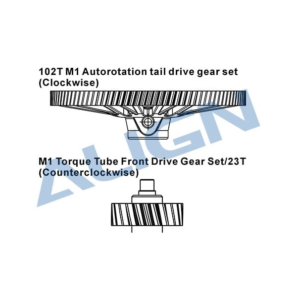 Align Trex 700X/700E 102T M1 Helical Autorotation Tail Drive Gear Set H70G012XX